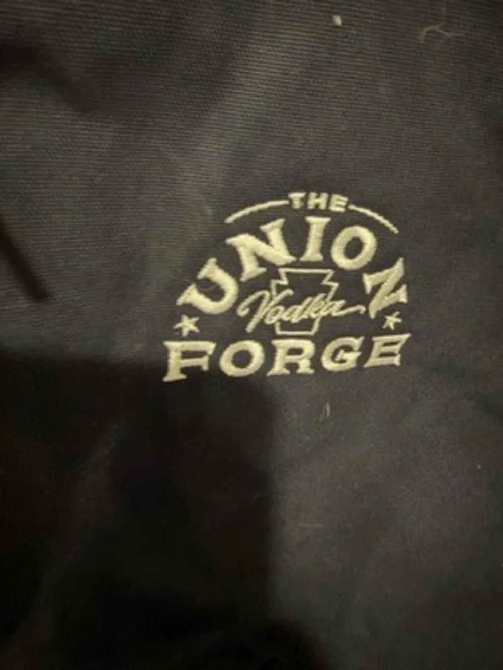 Carhartt Navy Blue Hooded J140 Jacket - Union Forge Vodka Promo Sz L USA